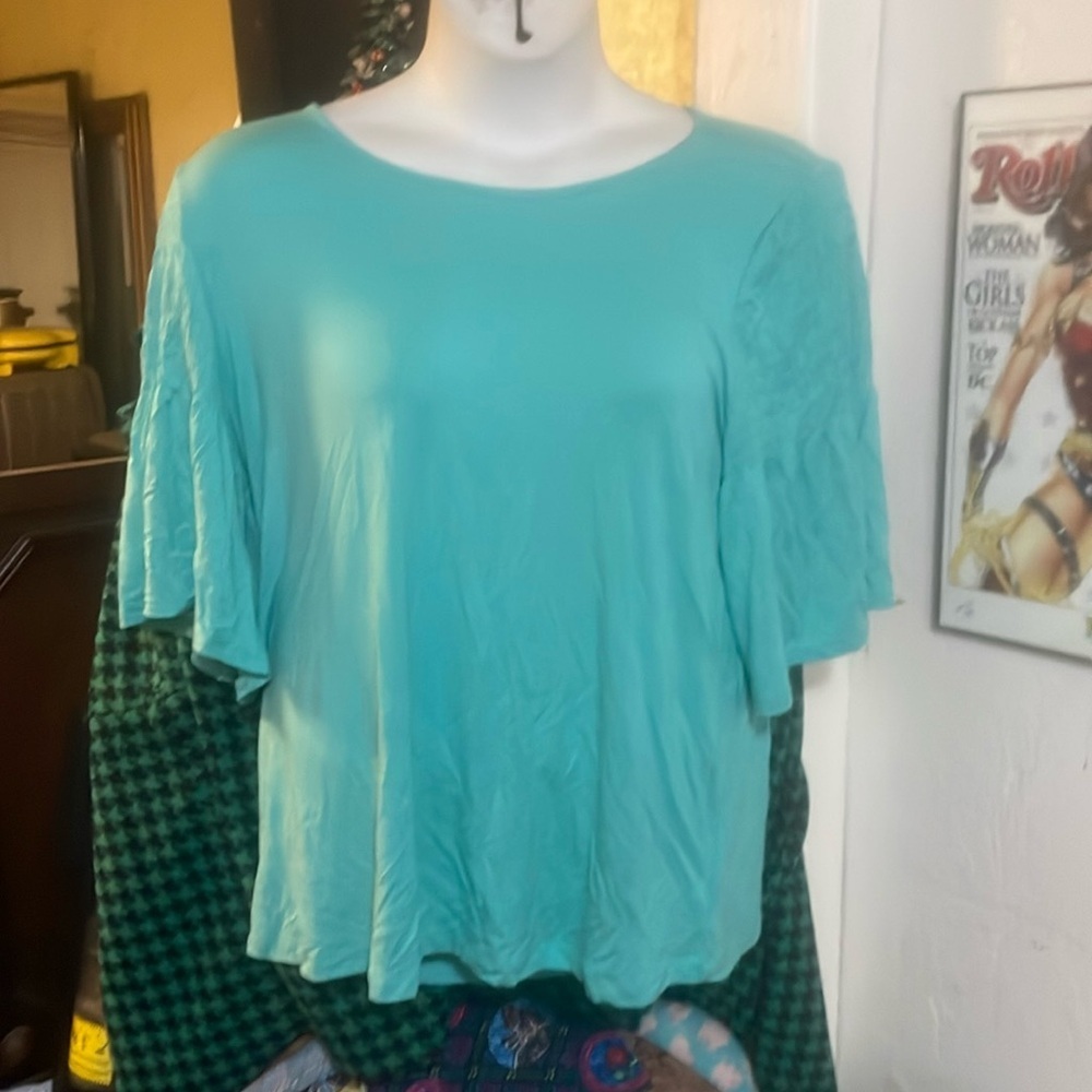 Wrangler Women's 3/4 Sleeves Smocked Shoulder Knit Top XL